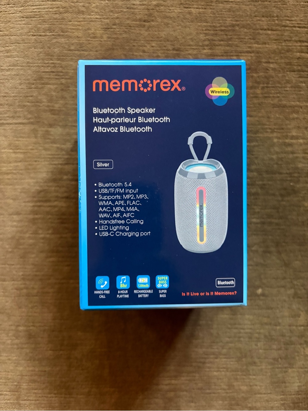 Memorex Silver Bluetooth Portable Speaker
